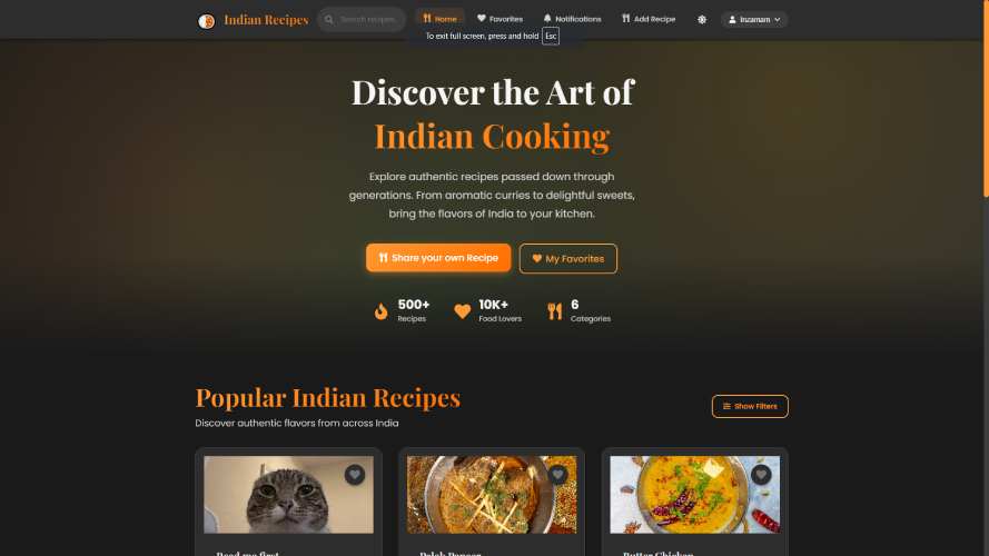 Indian Recipe App