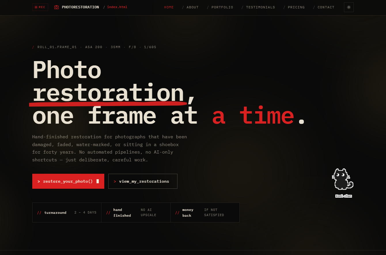 PhotoRestoration Website
